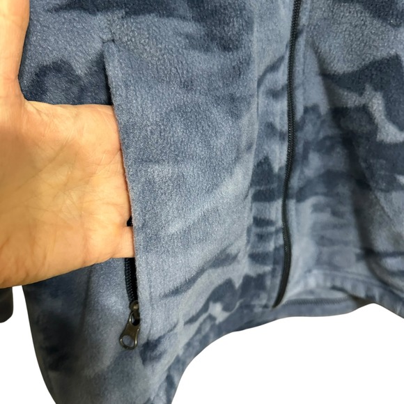Columbia Kids Fleece Jacket Full Zip Blue Camo Mountains Size XL 18-20 Zip Up - Picture 3 of 7